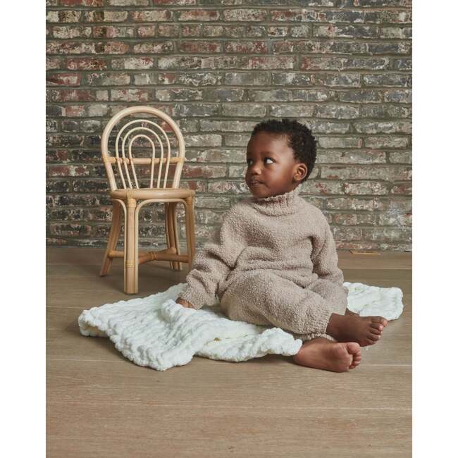 Fuzzy Boxy Mock Neck Sweater, Taupe - Sweaters - 4