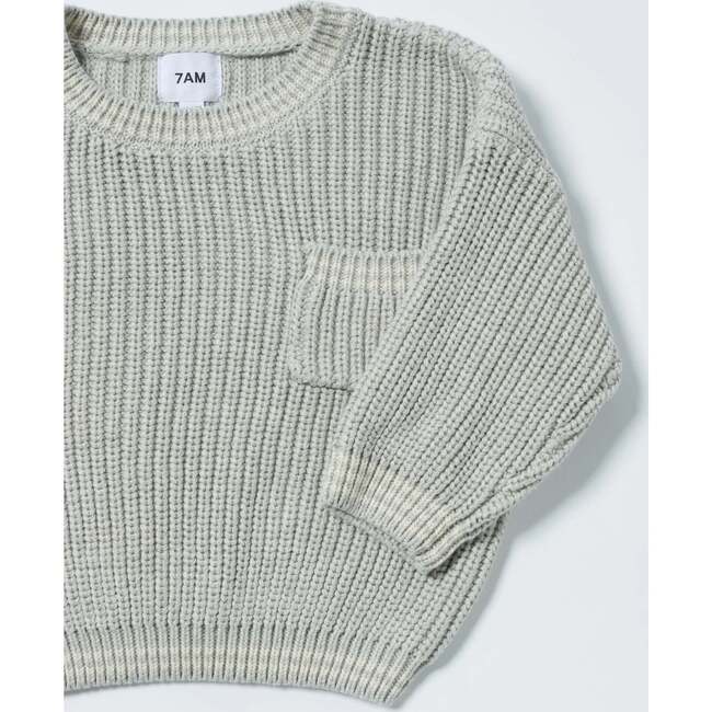 Chunky Tennis Boxy Sweater, Pearl Grey Ecru - Sweaters - 6