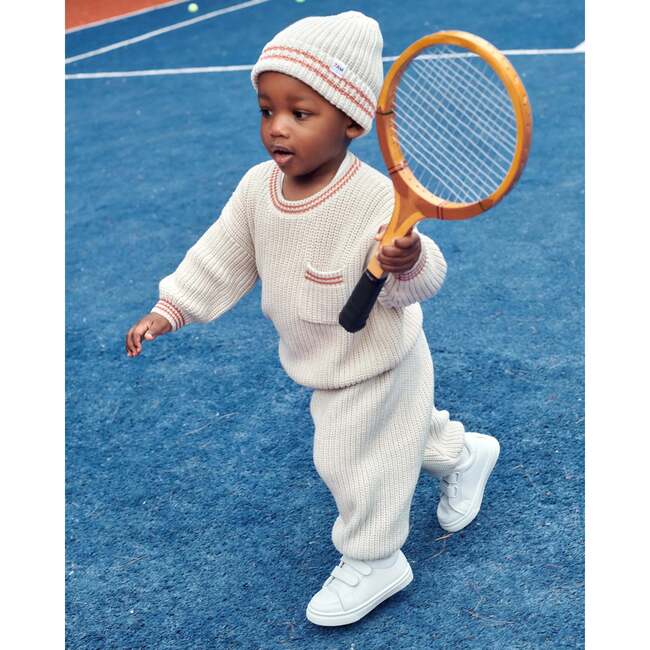 Chunky Tennis Lounge Pants, Ecru - Sweatpants - 6