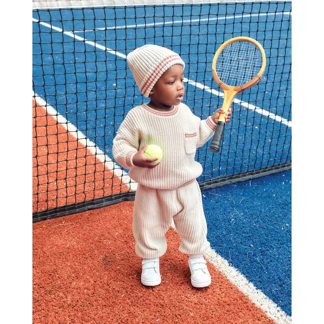 Chunky Tennis Lounge Pants, Ecru - Sweatpants - 7
