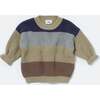 Chunky Boxy Sweater Color Block, Olive Multicolor - Sweaters - 3