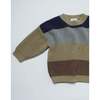Chunky Boxy Sweater Color Block, Olive Multicolor - Sweaters - 6