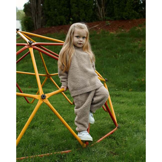 Fuzzy Boxy Lounge Pants, Taupe - Sweatpants - 5