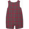 Teddy Bear Archie Smocked Romper, Red Tartan - Rompers - 2 - thumbnail