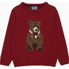 Kids Timothy Teddy Jumper, Red - Sweaters - 1 - thumbnail