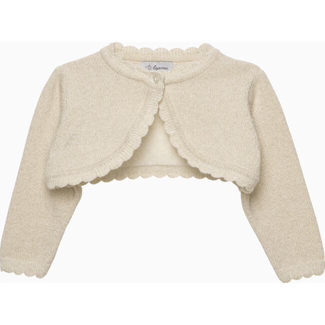 Clara Cropped Cardigan, Gold Sparkle