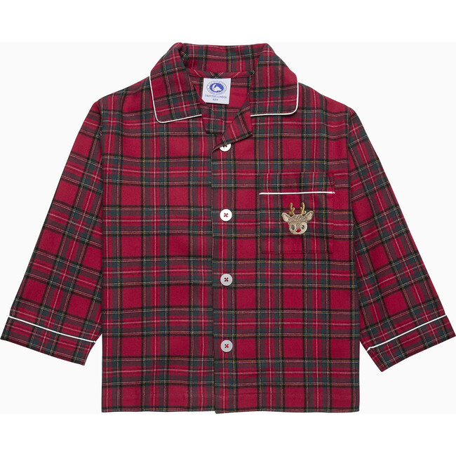 Cosy Tartan Reindeer Pajamas, Red Tartan - Pajamas - 3