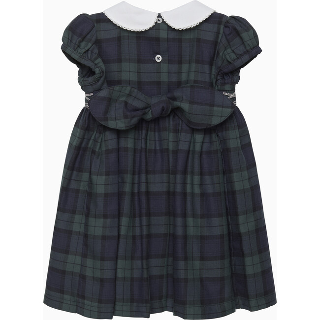 Baby Charlotte Tartan Smocked Dress, Navy Tartan - Dresses - 2