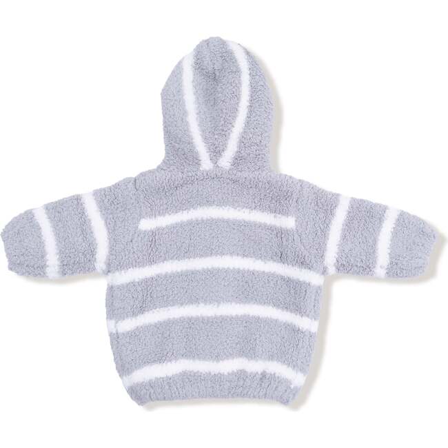 Chenille Hoodie, Grey & Ivory Stripe - Sweatshirts - 3