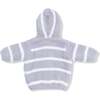 Chenille Hoodie, Grey & Ivory Stripe - Sweatshirts - 3