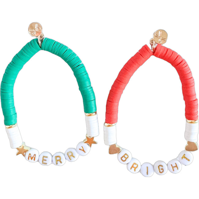 Merry & Bright Bracelets, Red & Green