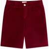 Burgundy Lucas Velvet Boy Shorts - Shorts - 1 - thumbnail