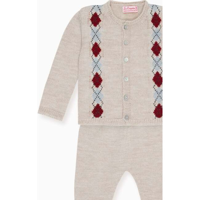 Oatmeal Melange Neo Merino Baby Knitted Set - Mixed Apparel Set - 3