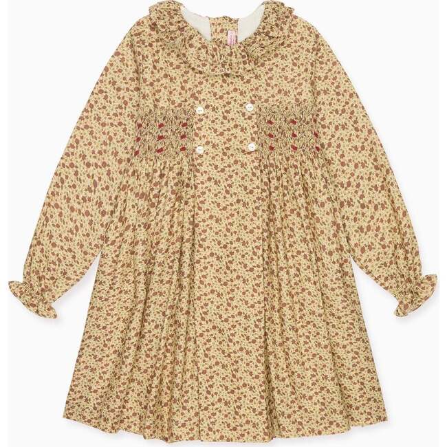 Caramel Floral Valerie Girl Hand-Smocked Dress