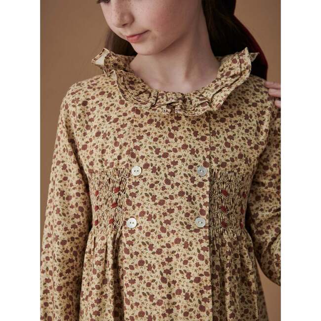 Caramel Floral Valerie Girl Hand-Smocked Dress - Dresses - 2