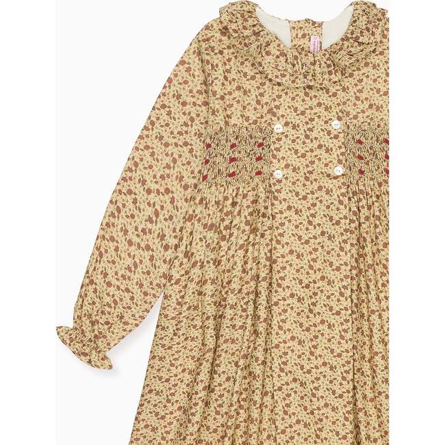 Caramel Floral Valerie Girl Hand-Smocked Dress - Dresses - 3