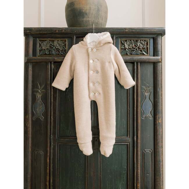 Oatmeal Melange Alejo Merino Baby Snowsuit - Overalls - 2
