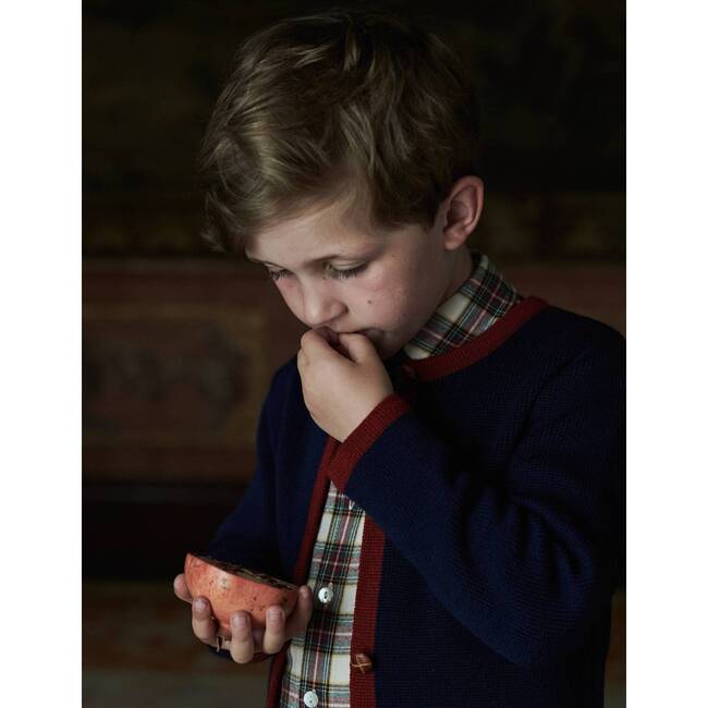 Ivory Tartan Nico Long Sleeve Boy Shirt - Shirts - 2