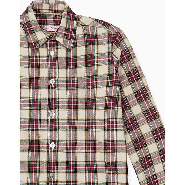 Ivory Tartan Nico Long Sleeve Boy Shirt - Shirts - 3