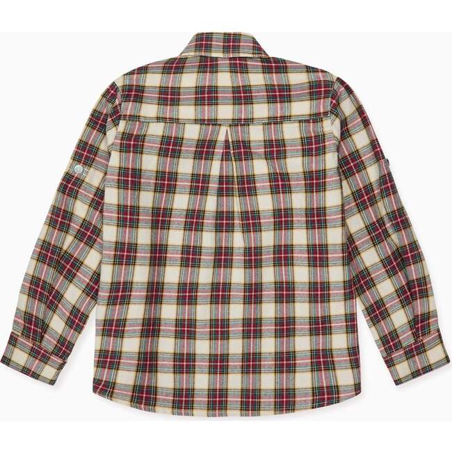 Ivory Tartan Nico Long Sleeve Boy Shirt - Shirts - 4