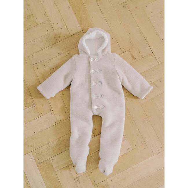 Oatmeal Melange Alejo Merino Baby Snowsuit - Overalls - 5
