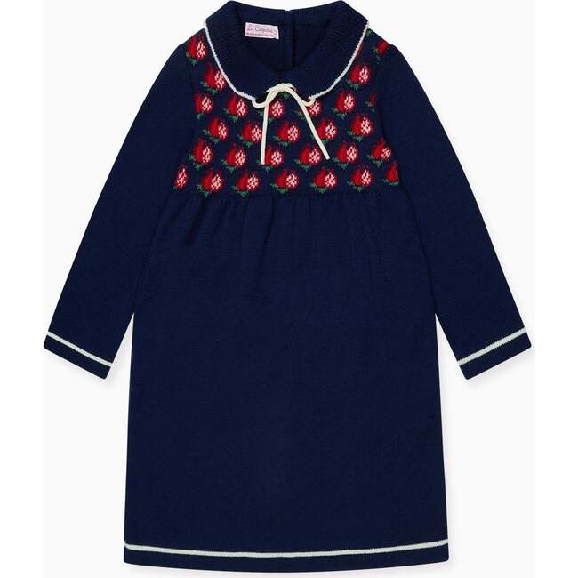 Navy Pomegranate Merino Girl Knitted Dress