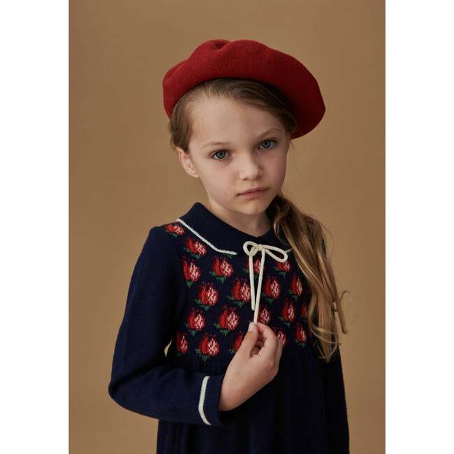 Navy Pomegranate Merino Girl Knitted Dress - Dresses - 2