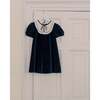Navy Clara Velvet Girl A-Line Dress - Dresses - 5
