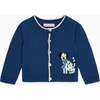 Petrol Blue Eber Merino Baby Cardigan - Cardigans - 1 - thumbnail