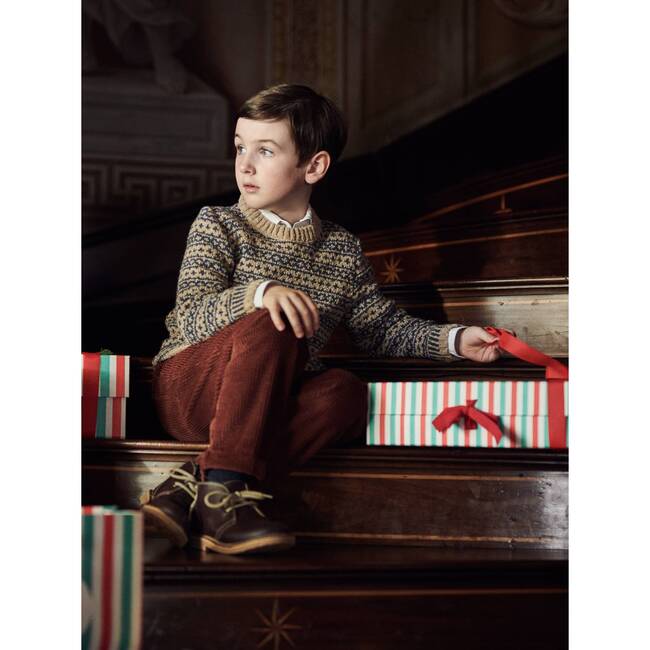 Oatmeal Austen Merino Fair Isle Kids Sweater - Sweaters - 2