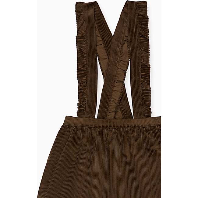 Chocolate Brown Reina Corduroy Girl Pinafore Skirt - Skirts - 3