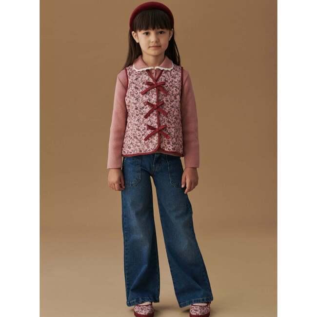 Dusty Pink Floral Azari Girl Vest - Vests - 4
