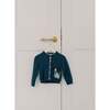 Petrol Blue Eber Merino Baby Cardigan - Cardigans - 2