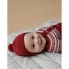 Burgundy Lyle Merino Fair Isle Baby Knitted Set - Mixed Apparel Set - 2