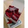 Burgundy Lyle Merino Fair Isle Baby Knitted Set - Mixed Apparel Set - 5