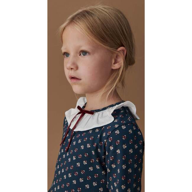 Petrol Blue Floral Luna Girl Dress - Dresses - 2