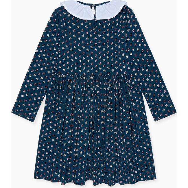 Petrol Blue Floral Luna Girl Dress - Dresses - 4