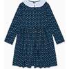 Petrol Blue Floral Luna Girl Dress - Dresses - 4
