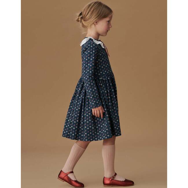 Petrol Blue Floral Luna Girl Dress - Dresses - 5