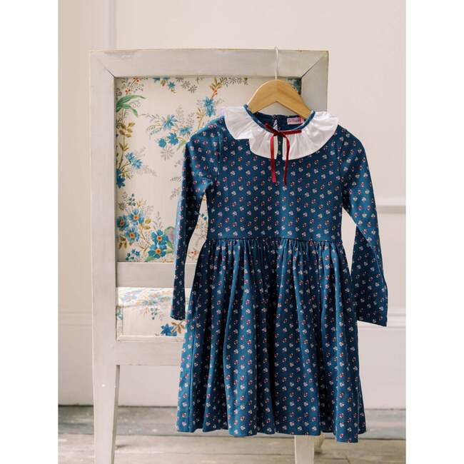Petrol Blue Floral Luna Girl Dress - Dresses - 6