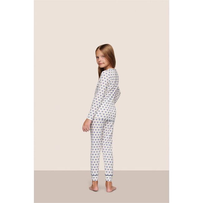 Kids Printed TENCEL Modal Unisex Long PJ Set, Hanukkah GLOW NOUVEAN NAVY/NY - Pajamas - 2