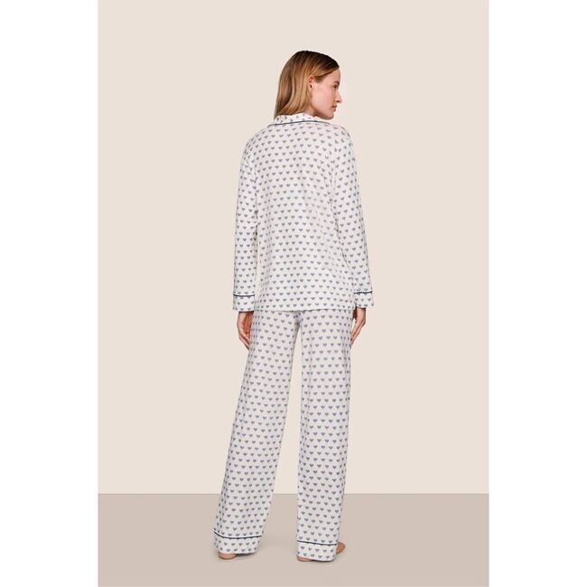 Gisele Printed TENCEL Modal Long PJ Set, Hanukkah GLOW NOUVEAN NAVY/NY - Pajamas - 3