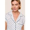 Gisele Printed TENCEL Modal Shortie PJ Set, Hanukkah GLOW NOUVEAN NAVY/NY - Pajamas - 3