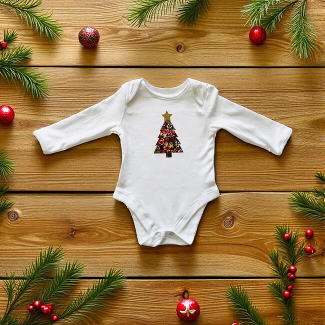 Liberty of London Christmas Tree Design Baby Bodysuit - Bodysuits - 2