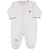Christmas Bear Footie, White/Red Trim - Footie Pajamas - 1 - thumbnail