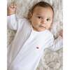 Christmas Bear Footie, White/Red Trim - Footie Pajamas - 4