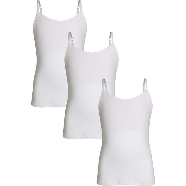 3-Pack Bleum Girls Camisole with Built-in Shelf Bra, White