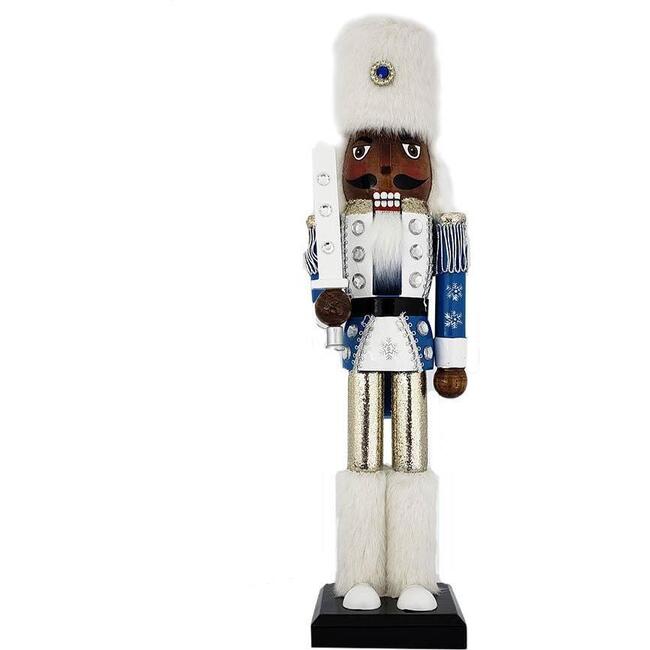 African American Snow Fantasy Nutcracker, Blue/White