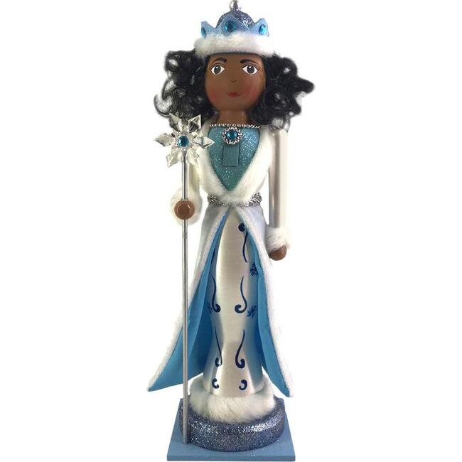 Fancy African American Nutcracker Snow Queen, Blue/White - Nutcrackers - 1