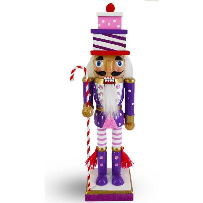 Candy Cane Christmas Nutcracker, Fuschia/White